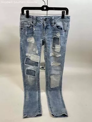 Miss Me Women's Blue Cuffed Skinny Jeans - Size 26 • $12.99