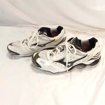 Mizuno Wave Tornado 6 Women's Size 10 White Black Silver Volleyball Shoes • $39.99