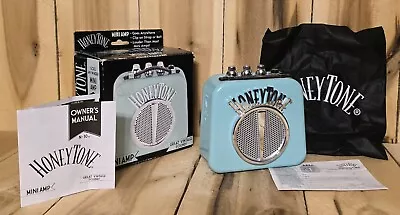 HoneyTone Mini Guitar Amp Retro 50s  9V Battery Busking Portable Practice Aqua • $16.46