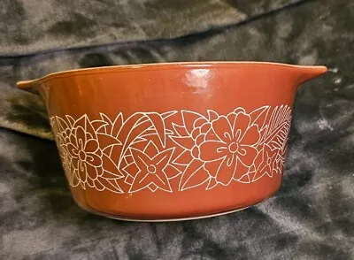 Vintage Pyrex Bowl Woodland Casserole Dish One Quart Brown Corning Ware 473-B • $9.40