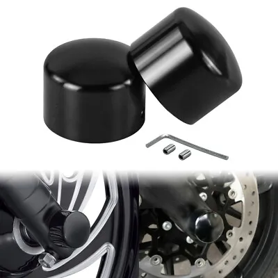 Black Front Axle Cap Nut Cover Fit For Harley Softail Dyna Touring Streel Glide • $9.29