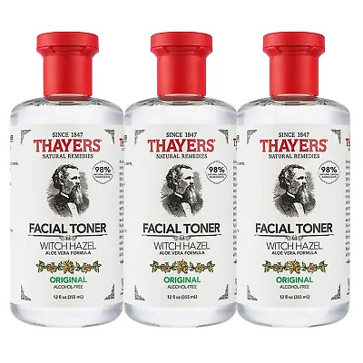 Thayers Original Witch Hazel Aloe Vera Facial Toner 12 Fl Oz (Pack Of 3) • $27.99