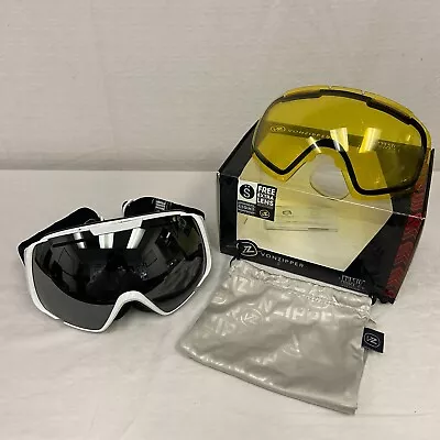 VonZipper El Kabong Goggles White Gloss Frame W/ Black Chrome Lens + Yellow Lens • $111