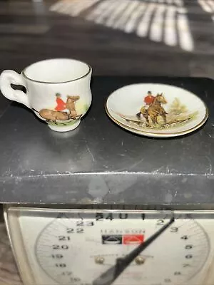 Wren China Ltd Mini Horse And Rider Tea Cup And Saucer Vintage • $12