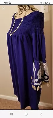 VaVa By Joy Han Women Med Purple  Dress Fringe  Wide Sleeves • $10