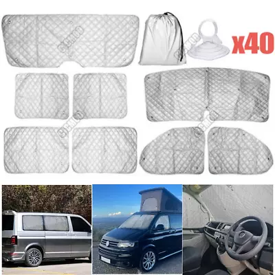 For VW T5 T6 Windscreen Cover Internal Thermal Window Tailgate Blinds Sunshade • £17.49