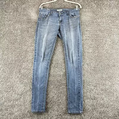 Paris Blues Skinny Leg Denim Jeans Women's 7 Blue Dark Stone 5-Pocket Low Rise • $14.95