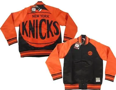 New York Knicks Mens Size Mitchell & Ness Colossal Button Snap Satin Jacket $150 • $106.79