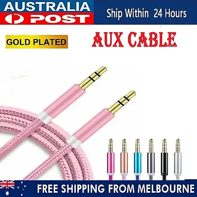 AUX Cable 3.5mm Stereo Audio Male To Male Jack Plug Auxiliary Nylon Braided Cord • $7.49