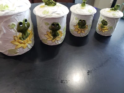$80 • Buy NEIL THE FROG Vintage 1976 Canister Set With Lids Sears Roebuck Japan