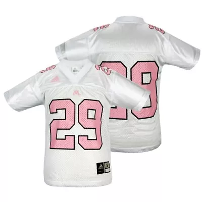 Adidas NCAA Youth Minnesota Golden Gophers # 29 Football Jersey White And Pink • $14.99