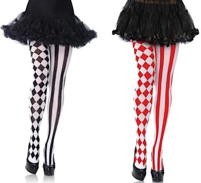$14.42 • Buy Leg Avenue Fancy Dress Jester Nylon Harlequin Fancy Dress Tights O/S