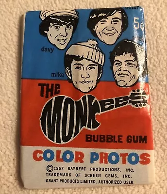 1967 The Monkees Vintage TV Series CANADA Wax Pack Trading Cards Factory Sealed • $85