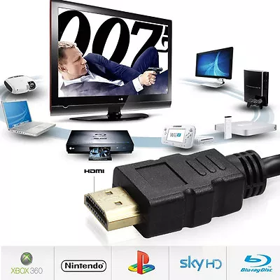 1M-20M HD HDMI Cable V1.4 1080p Sky 3D PS4 LCD Video Gold Plated High Speed Lead • $6.63