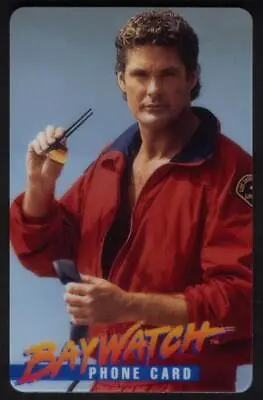 3m Baywatch: David Hasselhoff With Red Jacket & Holding Phone Handset Phone Card • $16.29