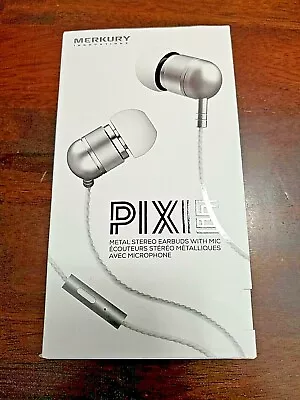 Merkury Innovations Pixie Metal Stereo Earbuds W/ Mic Silicone Ear Tips NEW! B19 • $24.99