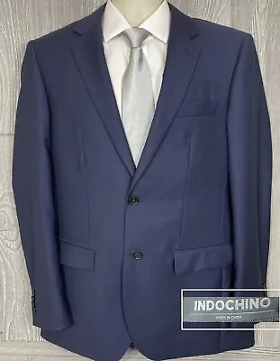 Custom Indochino Men's Blue Wool Sport Coat Jacket Sz 40R (t21) • $50