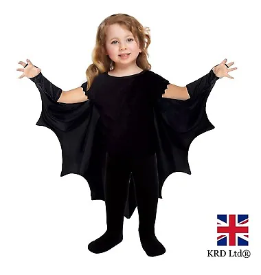 Toddler VAMPIRE BAT WINGS Costume Halloween Dress Child Kids Outfit Age 2-3 UK • £6.29