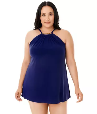 Magicsuit $180 Women`s Indigo Parker Underwire Swimdress Plus Size 18W • $85.68