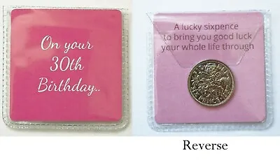 £2.10 • Buy Pink 30th Birthday Lucky Sixpence Gift Good Luck Charm, For Mum To Add To Card