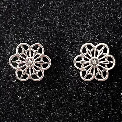 $67 • Buy Pandora Floral Daisy Lace Flower Earrings Studs 290692 Retired