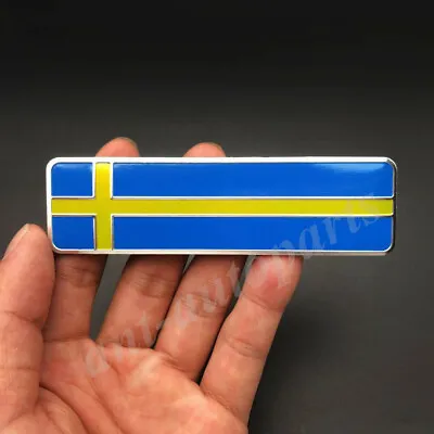 Metal Sweden Flag Car  Emblem Badge Gift Saab Motorcycle Sticker Fairing • $4.90