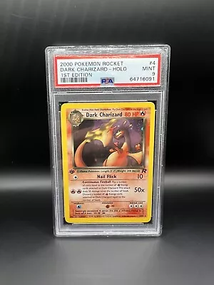 1st Edition Dark Charizard 4/82 Holo Pokémon Team Rocket PSA 9 • £600