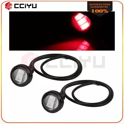 1Pair Red 9W 6000K 18mm Bright Eagle Eye Grille Tail Turn Signal Fog Led Light • $8.88