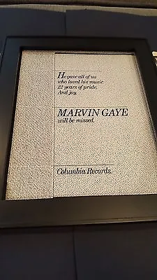 Marvin Gaye Rare Original Columbia Records Memorial Promo Poster Ad Framed! • $51.15