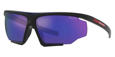 Prada Men's PS-07YS-13K05U-76 Linea Rossa 76mm Blue/Black Rubber Sunglasses • $144.99