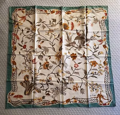 $45 • Buy Jim Thompson 100% Thai Silk 32  Square Scarf Floral