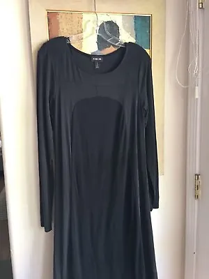 Ronen Chen Body Con Dress Dark Gray/black US 6 Modal Wool Elastane Long • $12.99