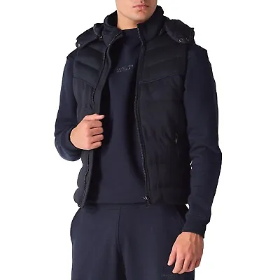 Men Hooded Padded Puffer Jacket Sleeveless Quilted Gilet Body Warmer Down Jacket • $41.08