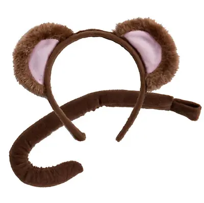 Monkey Set (Ears & Tail) Set Fancy Dress Kids Adults George Jungle Ape Animal • £5.45