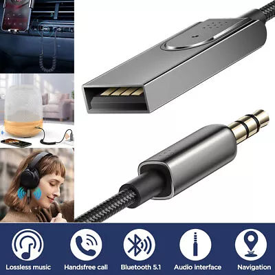 3.5mm AUX USB Wireless Bluetooth Receiver Cord Car Home PC Audio Adapter Cable • $12.99