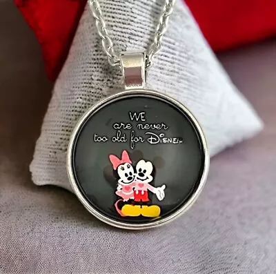 ⭐️CLEARANCE⭐️🆕 Disney's Mickey & Minnie Silver Pendant Necklace ➡️ US SELLER • $4.99