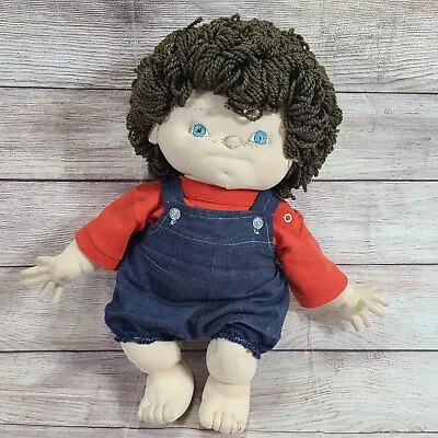 Vintage Dimple Doll Company Cloth Dolly Brown Hair Blue Eyes Freckles Outfit 18  • $129.99