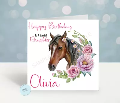 Personalised Birthday Card Horse Daughter Niece Sister Any Name/Age/Relation • £2.99