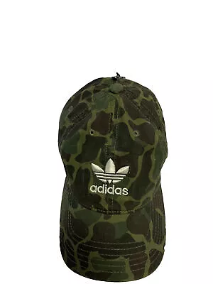 Adidas Originals Camo Green Cap Logo Camouflage Adjustable Hat • £9.64