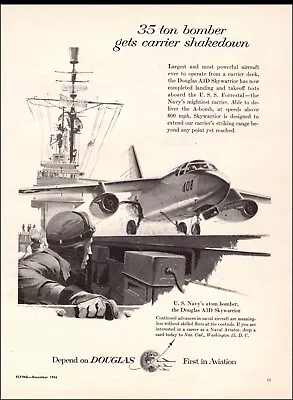 1955 Vintage AD DOUGLAS A3D SKYWARRIOR 35 Ton Navy Carrier Bomber 082522 • $8.95