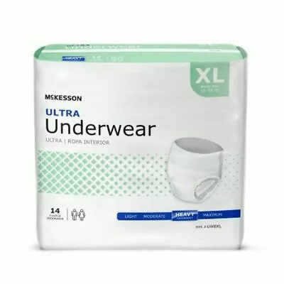 McKesson UWBXL Unisex Adult's Disposable Underwear Size XL - White • $20