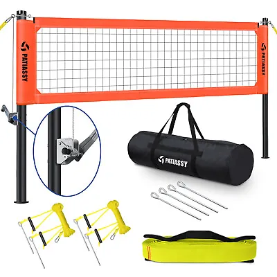 Portable Professional Outdoor Volleyball Net Set With Aluminum Poles Carry Bag • $118.57