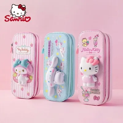 New Sanrio Kawaii Hello Kitty Pencil Case Large Capacity For School Students HOT • $36.29