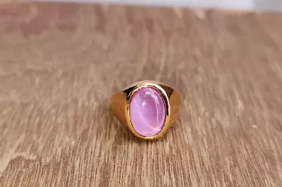 Pink Star Sapphire Signet Ring 925 Sterling Silver Ring Men Ring Women Ring • $70.52