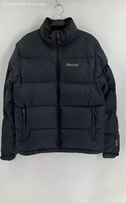 Marmot Mens Black Goose Down Long Sleeve Pockets Full-Zip Puffer Jacket Size M • $44.99