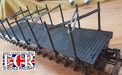 G SCALE 45mm GAUGE FLATBED UPRIGHTS & BLACK BANDS RAILWAY TRUCK TRAIN FLAT BED • £29.95