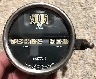 Vintage Stewart Warner Speedometer Dial Type 0-75 Mph Total Trip Speed Model A • $29.99
