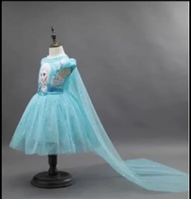 Frozen Dress- Queen Elsa High Quality Dress With CAPE - 3T • $18