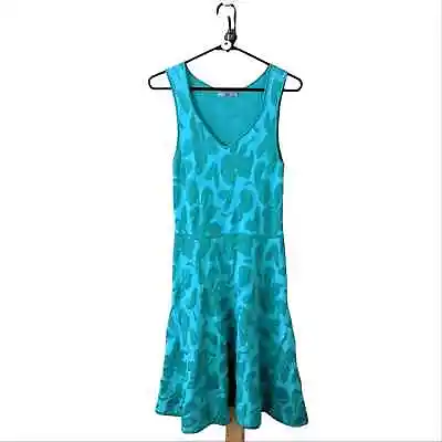 Zac Zac Posen Turquoise Fit And Flare Floral Midi Dress • $49.99