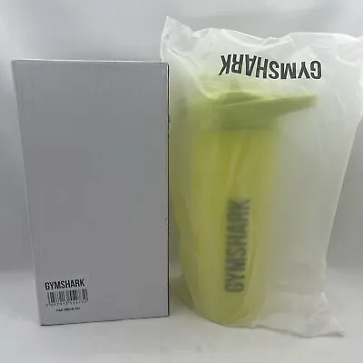 Gymshark Shaker Bottle W/Metal Mixer Ball - 20oz - Yellow - Sold Out - SEALED • $24.99